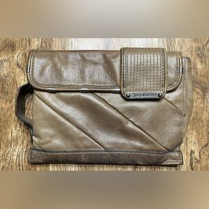 Vintage Y2K Juicy Couture Fold Over Leather Clutch Purse